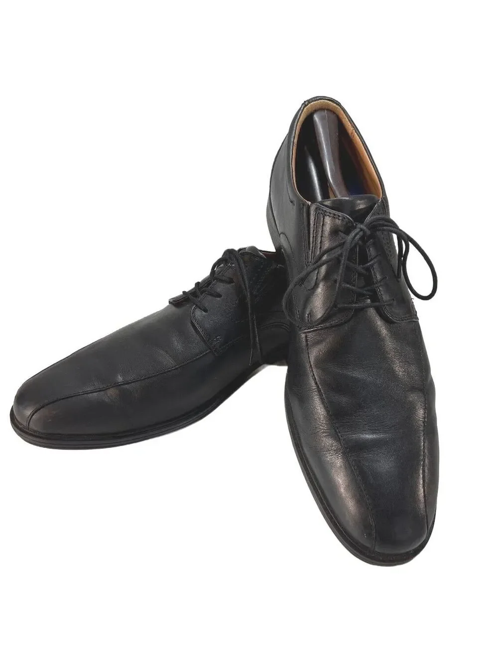 Clarks Whiddon Pace Black Leather Oxfords Wide Office Preppy Minimal Mens 12